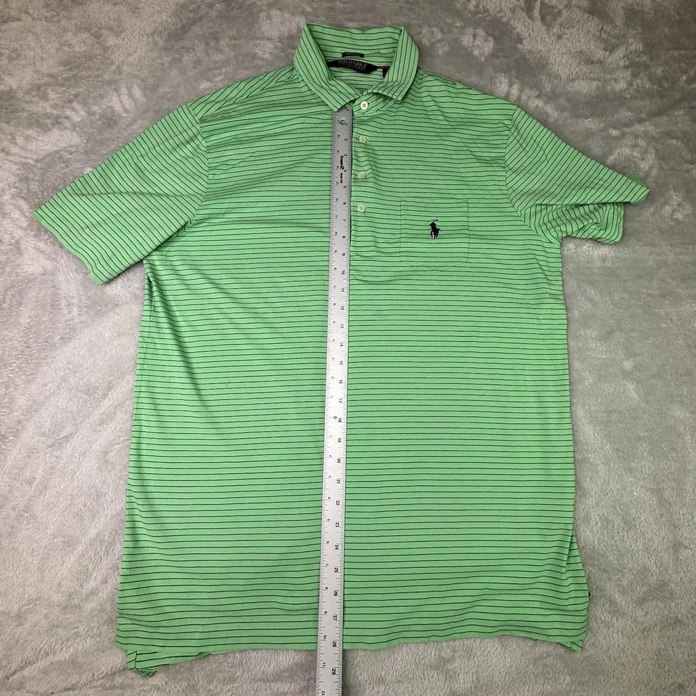Ralph Lauren Polo Golf Stretch Isle Men XL Short Sleeve Green‎ Stripes Pony Logo